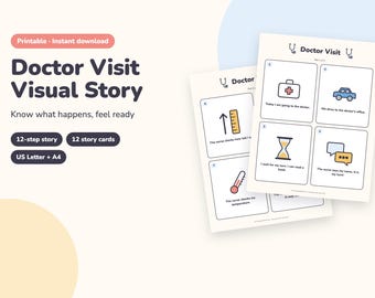 Doctor Visit Visual Story for Kids, Printable Picture Story and Cards, Going to the Doctor Prep for Toddlers (PDF)