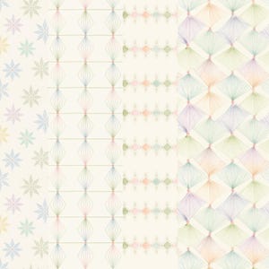 Japanese Geometric Digital Paper | Pastel Wagara Seamless Patterns | Modern Japanese Design | 4 Designs