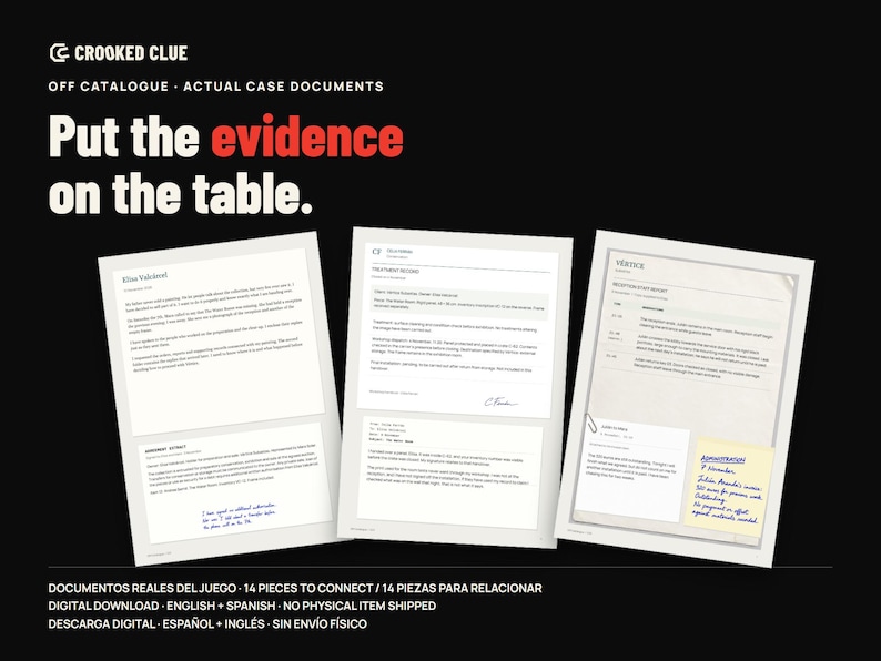 Three actual initial case documents: owner request, workshop record and closing papers. Digital PDFs, not a physical kit.