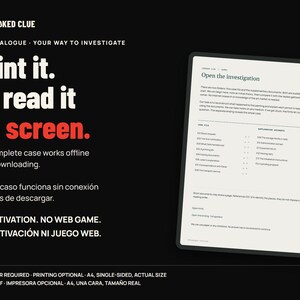 Print or read the actual PDF on screen. Complete offline case after downloading; no activation or web game. PDF reader required.