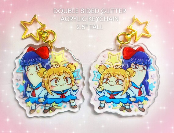 Pop Team Epic Double Sided Keychain Sale Etsy Pop Team Epic Double Sided Keychain Sale Etsy