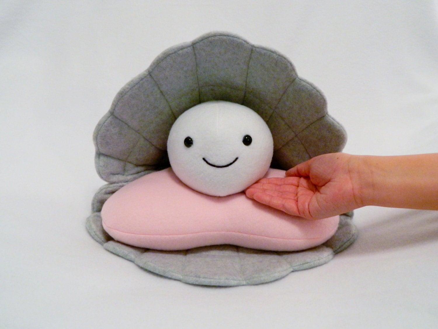 Large Oyster Pearl Plush Pillow Toy Etsy