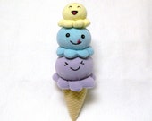 Ice cream cone plush toy pretend food