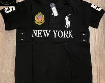 New York Polo Style Herrenhemd, besticktes Baumwoll-Golf-Klassiker-Kurzarmshirt