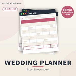 Micro Wedding Planner Excel, Elopement Planning Spreadsheet, Wedding Budget Tracker, Guest List and Timeline