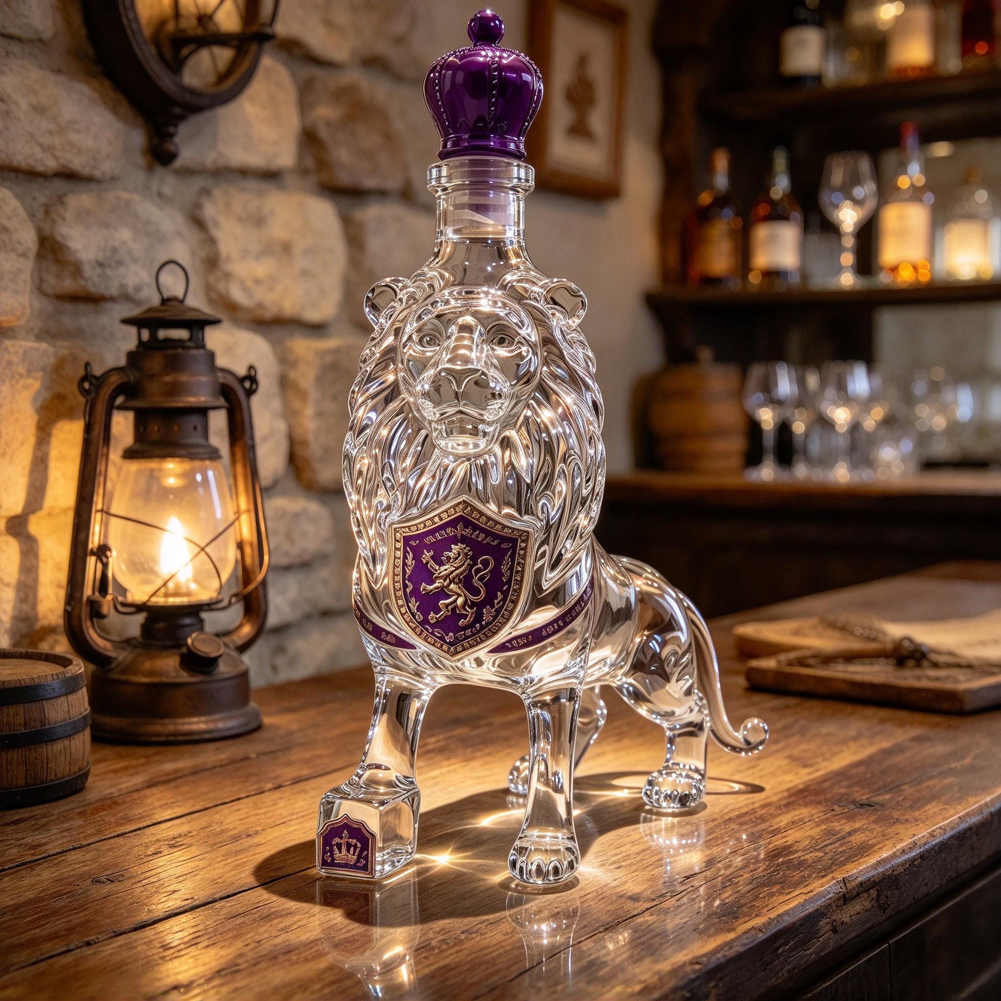 Lion Liquor Bottle - Etsy