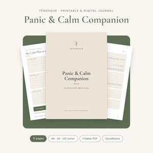Journal imprimable pour les crises de panique, suivi de l'anxiété et cahier d'exercices pour se calmer, format PDF numérique