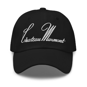 Chateau Marmont Dad Hat Black Embroidered Hotel Baseball Cap | 90s Hotel | Sporty Rich Tennis Vintage Preppy Dad Hat | LDR