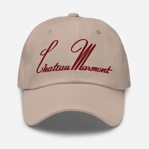 Chateau Marmont Dad Hat Burgundy Embroidered Los Angeles Baseball Cap | 90s Hotel | Sporty Rich Tennis Vintage Preppy Dad Hat