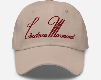 Chateau Marmont Dad Hat Burgundy Embroidered Los Angeles Baseball Cap | 90s Hotel | Sporty Rich Tennis Vintage Preppy Dad Hat
