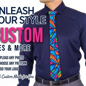Corbata personalizada a medida / Corbata con foto, logotipo y texto / Diseño totalmente personalizado / Regalo único para él