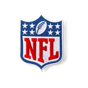 Embroidered NFL Football Shield Patch, 1.75" x 1.5" Sports Logo Applique (Iron-On)