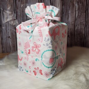 Homemade elephant design fabric tissue box cover