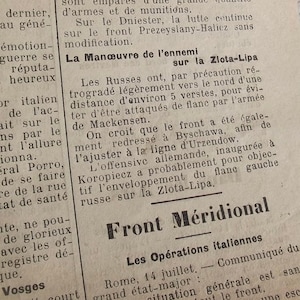 Antique French Wartime newspaper Daily news from the front WW1 1916 February