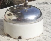 Vintage Art Deco light switch Chrome Porcelain Switch Working