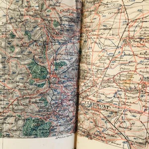 アンティークフランス地図 1900 年代初頭 戦争 軍事地図作成