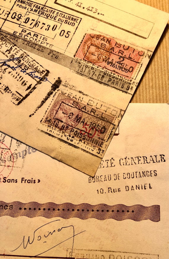 ボリューム感たっぷり1.4kgフランス アメリカ 古い業務伝票・請求書 DY