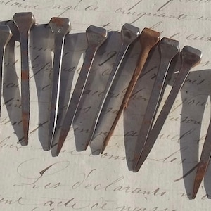 Lot Antique french Nails hand Forged Spikes Building Blacksmith Tools