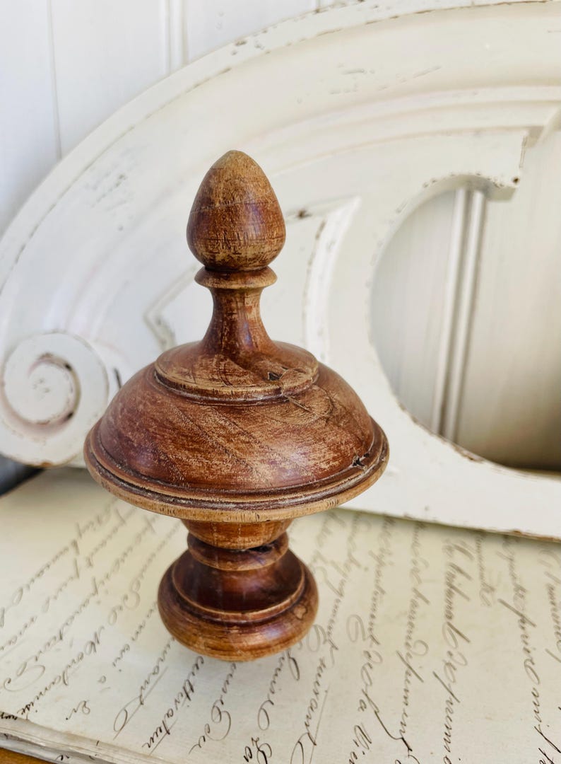 Antique French Wood Finial, Turned Furniture Embellishment - Etsy
