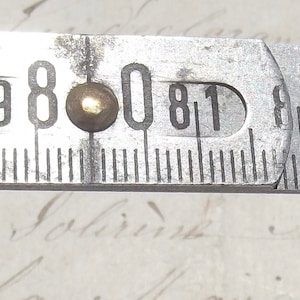Vintage Französisch Falten Messing Nieten Metall Lineal 1 Meter Maß