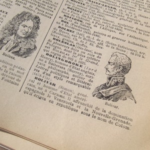 Paquete de páginas de libros franceses antiguos Diccionario de la década de 1930 hojas palabras del alfabeto Imágenes ilustradas Ephemera