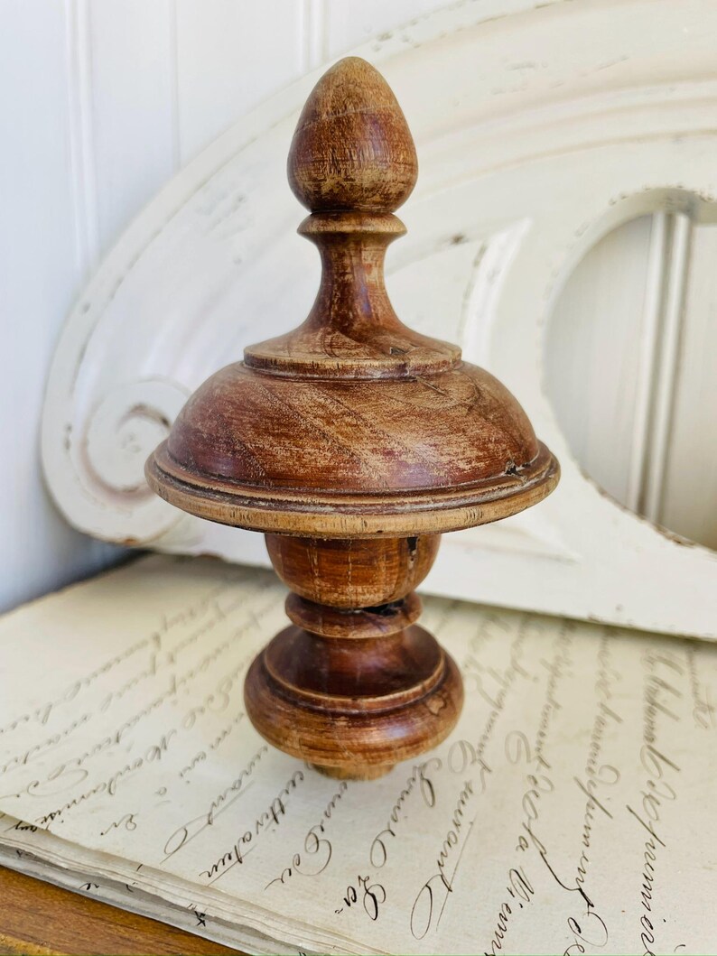 Antique French Wood Finial, Turned Furniture Embellishment - Etsy
