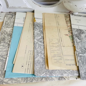 Lote de mapas antiguos franceses de principios del siglo XX, cartografía militar de guerra