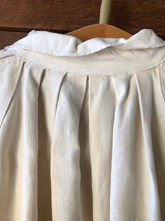 Antique French smock Artist shirt Hand woven chan… - image 8