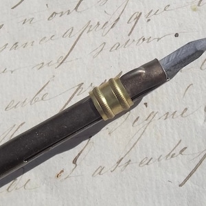 Antique French Slate Pencil lead and Brass Holder