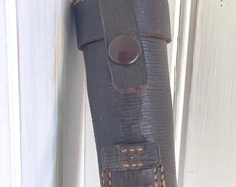 Antique French Leather tube case for tripod, telescope or documents