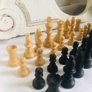 Vintage French Chess set in Wooden box
