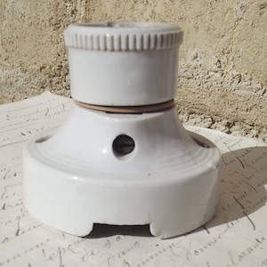 Antique 1930&#39;s French Porcelain Ceiling Rose Light Fitting China Chandelier Pendant wire in