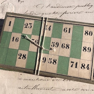 Schede della lotteria francese d'epoca Fogli della lotteria numerati