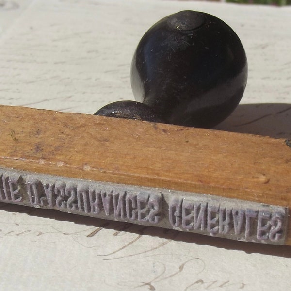 Antique French Printing Rubber Stamp Post Office Banking Timbre