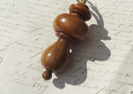 Vintage luz francesa Pull Large treen madera madera Cordon de cortina Tirador ciego Etsy Mexico