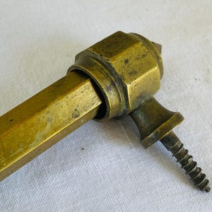 Antique Brass Stair Rod: French Hotel c1900, Hexagonal Bar