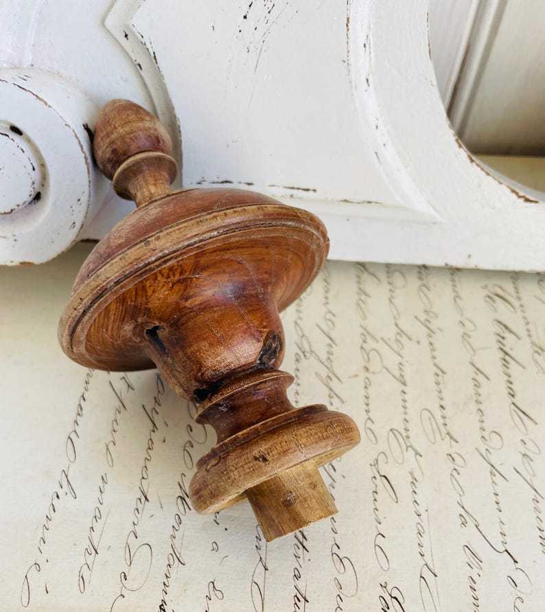 Antique French Wood Finial, Turned Furniture Embellishment - Etsy