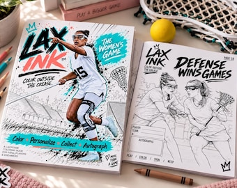 Women’s Lacrosse Coloring Book | LAX INK The Women’s Game | Girls Lacrosse Gift | Personalize & Autograph