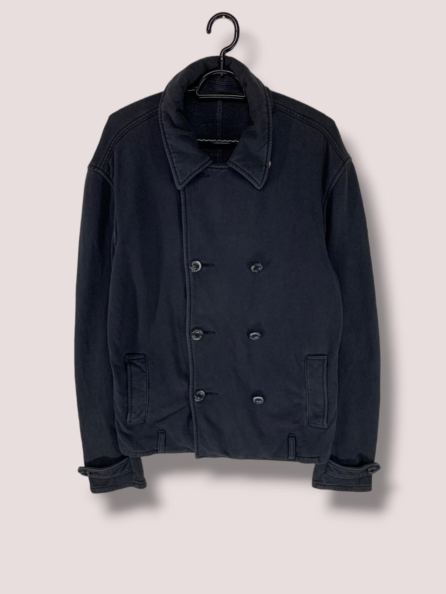 Hysteric Glamour, Vintage Hysteric glamour double breasted topcoat collectible designer SAMPLE exhibition rock preppy outerwear jacket black size Small