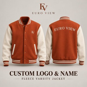 Veste universitaire brodée personnalisée, style Letterman Baseball (unisexe)