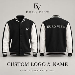 Op maat geborduurd varsityjack, gepersonaliseerde letterman honkbalstijl (unisex)