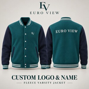 Op maat geborduurd varsityjack, gepersonaliseerde letterman honkbalstijl (unisex)