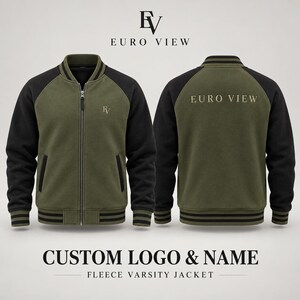Giacca stile college personalizzata con ricamo, modello letterman da baseball (unisex)
