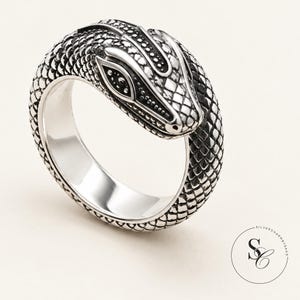 925 Sterling Silver Ormring, Gotiska Djursmycken, Statement Piece