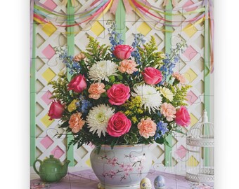 30-Piece Flower Bouquet Jigsaw Puzzles for Seniors, Dementia Activities, Memory Care Gifts
