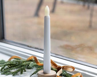 Fensterbank Weihnachten Urlaub Batterie Kerze Kerzenständer Halter Holz Moderne Minimal Weiße Eiche Basis
