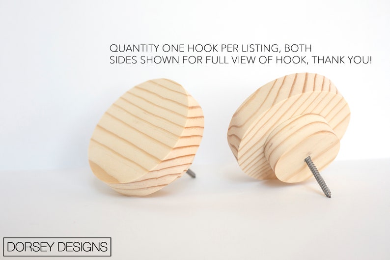 WOOD ROUND HOOK Etsy