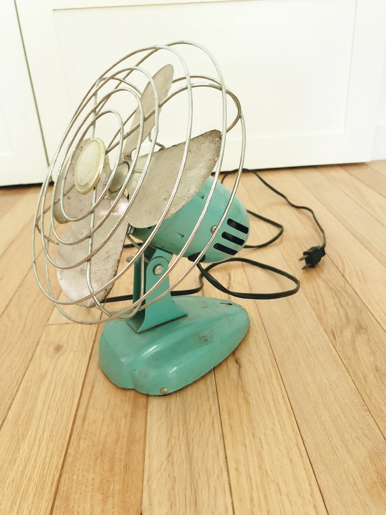 Eskimo Vintage Fan Mid Century Modern Fan Robins Egg Blue