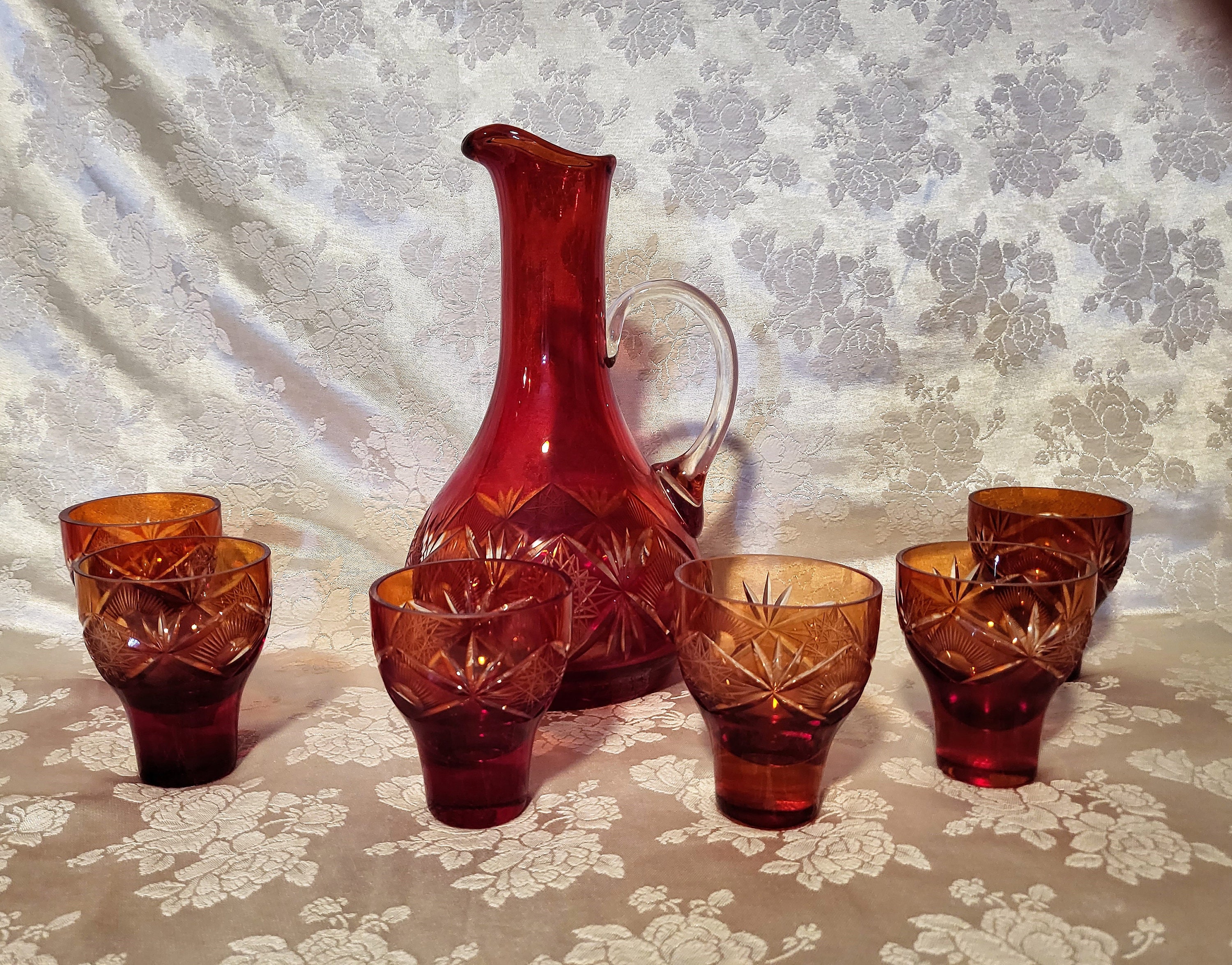 1940s Pitcher and Glasses Set - Etsy