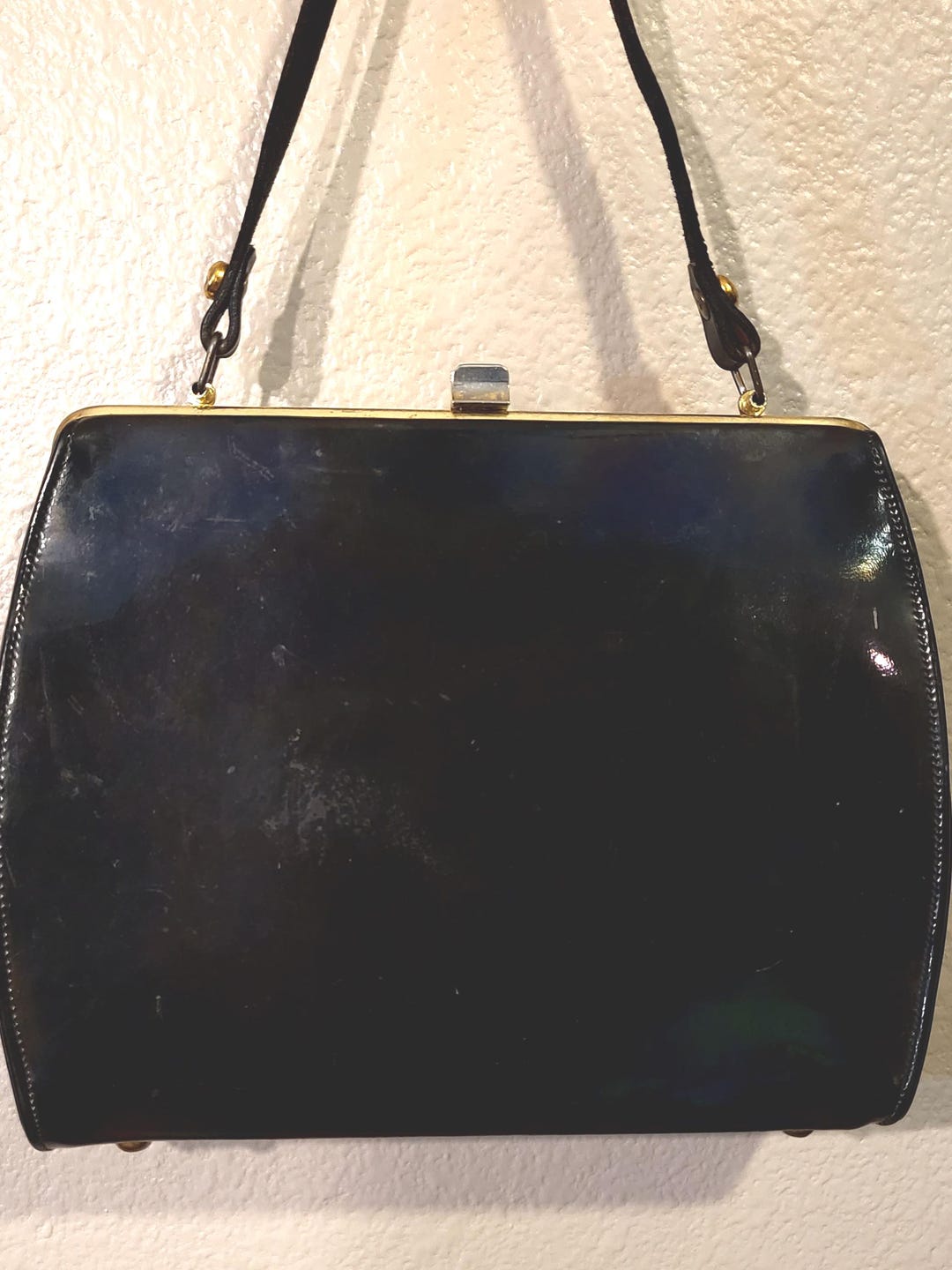 Patent Faux Leather Handbag